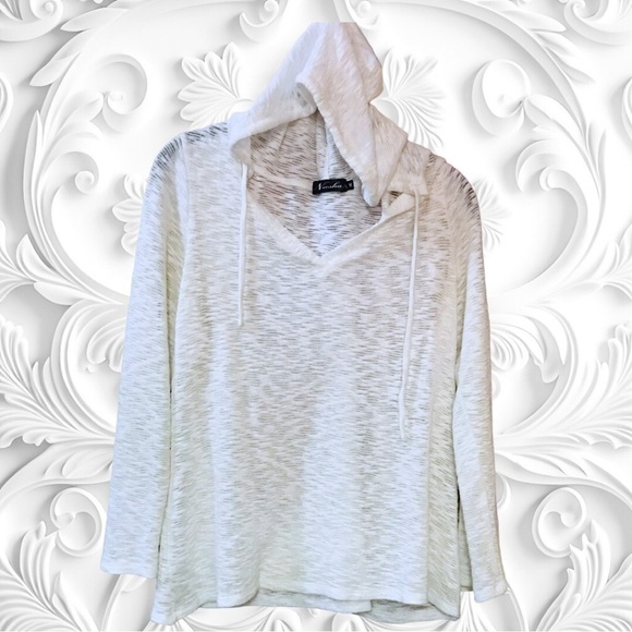 Gauzy White Cropped Hoodie Size Medium - Picture 4 of 5